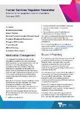 Thumbnail - Human Services Regulator newsletter : information for supported residential services.