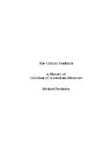 Thumbnail - The Critical Tradition : a History of Criticism of Australian Literature