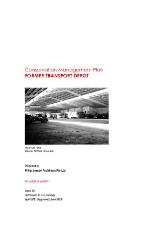 Thumbnail - Conservation Management Plan Former Transport Depot.