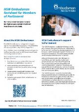 Thumbnail - NSW Ombudsman factsheet for Members of Parliament.