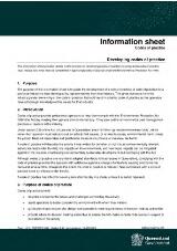 Thumbnail - Information sheet : Developing codes of practice