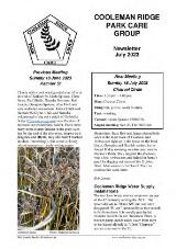 Thumbnail - Cooleman Ridge Park Care Group newsletter.