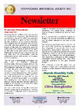 Thumbnail - Toowoomba Historical Society Inc newsletter