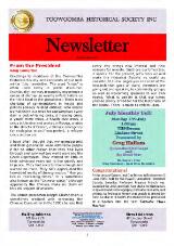 Thumbnail - Toowoomba Historical Society Inc newsletter