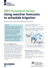 Thumbnail - Using weather forecasts to schedule irrigation : Weighing-up the risk versus reward of applying the next irrigation.