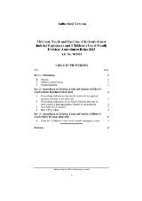 Thumbnail - Children, Youth and Families (Children's Court Judicial Registrars) and (Children's Court Family Division) Amendment Rules 2023.