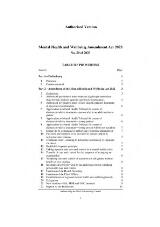 Thumbnail - Mental Health and Wellbeing Amendment Act 2023. No. 20 of 2023.