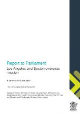 Thumbnail - Report to Parliament : Los Angeles and Boston overseas mission