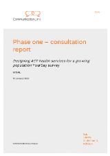 Thumbnail - Phace one - consultation report : designing ACT health services for a growing population YourSay survey.