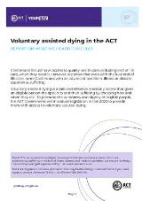 Thumbnail - Voluntary assisted dying in the ACT : report on what we heard : June 2023.