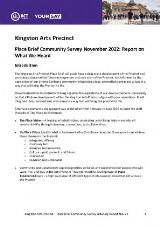 Thumbnail - Kingston arts precinct place brief community survey November 2022 : report on what we heard.