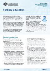 Thumbnail - Tertiary education : factsheet #8 : 5-year productivity inquiry advancing prosperity, Volume 8