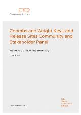 Thumbnail - Coombs and Wright key land release sites community and stakeholder panel : workshop 2 listening summary.