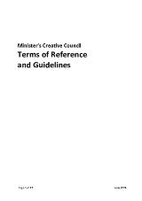 Thumbnail - Minister's Creative Council terms of reference and guidelines.