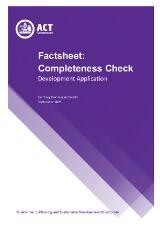 Thumbnail - Factsheet: completeness check : development application.