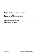 Thumbnail - ACT Multi Hazard Advisory Council terms of reference.