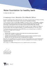 Thumbnail - Water fluoridation for healthy teeth : community information.