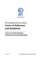 Thumbnail - ACT Disability Reference Group terms of reference and guidelines.