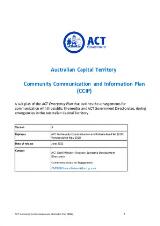 Thumbnail - Australian Capital Territory community communication and information plan (CCIP).
