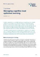 Thumbnail - Managing cognitive load optimises learning.