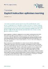 Thumbnail - Explicit instruction optimises learning.