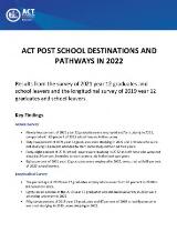 Thumbnail - ACT post school destinations and pathways in 2022.