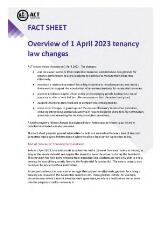 Thumbnail - Fact sheet: overview of 1 April 2023 tenancy law changes.