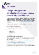 Thumbnail - Fact sheet: changes to support the introduction of minimum housing standards for rental homes.