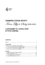 Thumbnail - Canberra Choral Society: from fifty to sixty (2002-2012) : a supplement to A Capital Choir.
