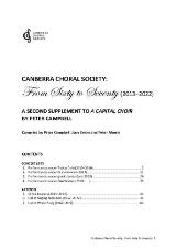 Thumbnail - Canberra Choral Society: from sixty to seventy (2013-2022) : a second supplement to A Capital Choir by Peter Campbell