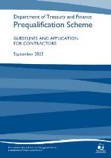 Thumbnail - Department of Treasury and Finance Prequalification Scheme Guidelines and Application for Contractors.