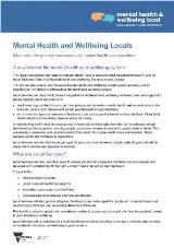 Thumbnail - Mental health and wellbeing locals : information for primary and secondary mental health providers.