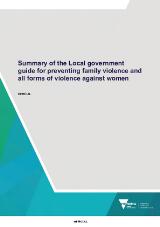 Thumbnail - Summary of the local government guide for preventing family violence and all forms of violence against women.