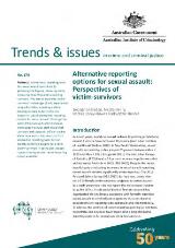 Thumbnail - Alternative reporting options for sexual assault : perspectives of victim-survivors