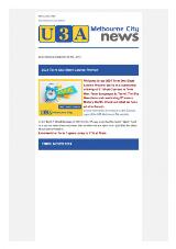Thumbnail - U3A Melbourne City News.