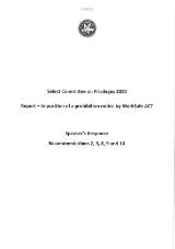 Thumbnail - Report - Imposition of a prohibition notice by Worksafe ACT : Speaker's response recommendations 2, 3, 8, 9 and 10.