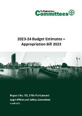 Thumbnail - Legal Affairs and Safety Committee. Report No. 53, 57th Parliament : 2023-24 Budget Estimates : Appropriation Bill 2023.