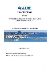 Thumbnail - Australasian Transport Research Forum (ATRF) Conference Proceedings 2023 : Perth, 29 Nov - 1Dec 2023.