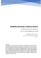 Thumbnail - Disability education evidence review : a review of education settings for students with disability in Australia