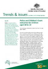 Thumbnail - Police and Children's Court outcomes for children aged 10 to 13
