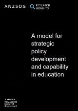 Thumbnail - A model for strategic policy development and capability in education : Practice insights prepared for the Australia and New Zealand School of Government (ANZSOG).