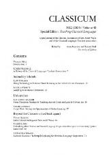 Thumbnail - Classicum : a joint journal of the Classical Association of New South Wales and of the Classical Languages Teachers Association.