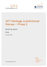 Thumbnail - ACT Heritage jurisdictional review - phase 2 listening report; final.