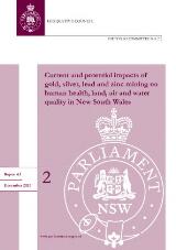 Thumbnail - Current and potential impacts of gold, silver, lead and zinc mining on human health, land, air and water quality in New South Wales
