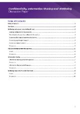 Thumbnail - Confidentiality, information sharing and wellbeing : discussion paper.