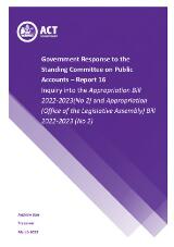 Thumbnail - Government response to the Standing Committee on Public Accounts - report 16 : Inquiry into the Appropriation Bill 2022-2023(No. 2) and Appropriation (Office of the Legislative Assembly) Bill 2022-2023 (No 2).