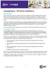 Thumbnail - Listening report - ACT Seniors Card review.
