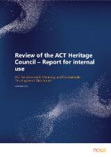 Thumbnail - Review of the ACT Heritage Council - report for internal use.
