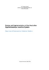 Thumbnail - Design and implementation of the Australian Apprenticeships Incentive System : Department of Employment and Workplace Relations.