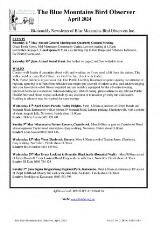 Thumbnail - The Blue Mountains Bird Observer : newsletter of the Blue Mountains Bird Observers Inc.